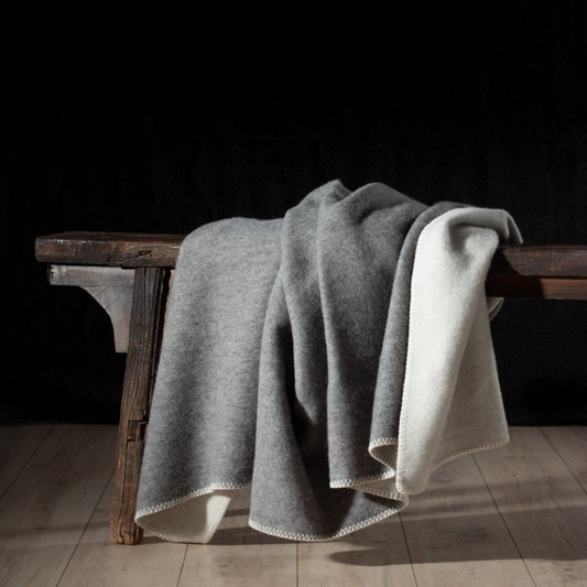 Wool Blanket, Grey (200x220 cm) – Natural Warmth for Slow Living