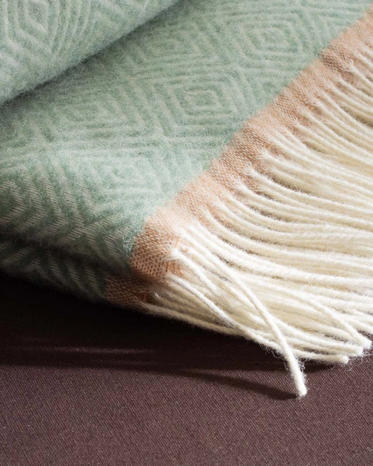 Wool Throw Blanket, Mint Green – Soft Comfort for Everyday Living